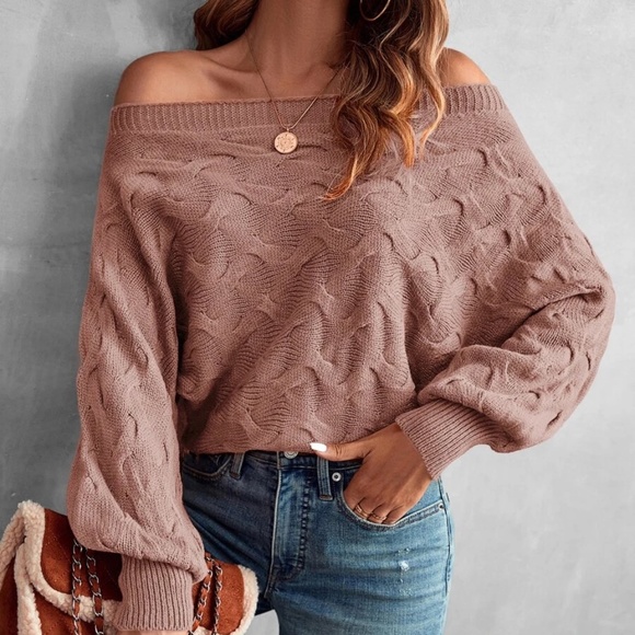 Cozy Off Shoulder Knit Sweater Top - Picture 11 of 16
